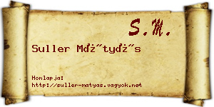 Suller Mátyás névjegykártya